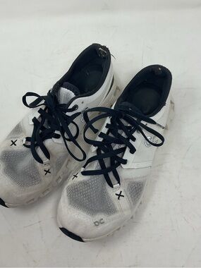 On Running women’s White Athletic Shoes with Black Laces